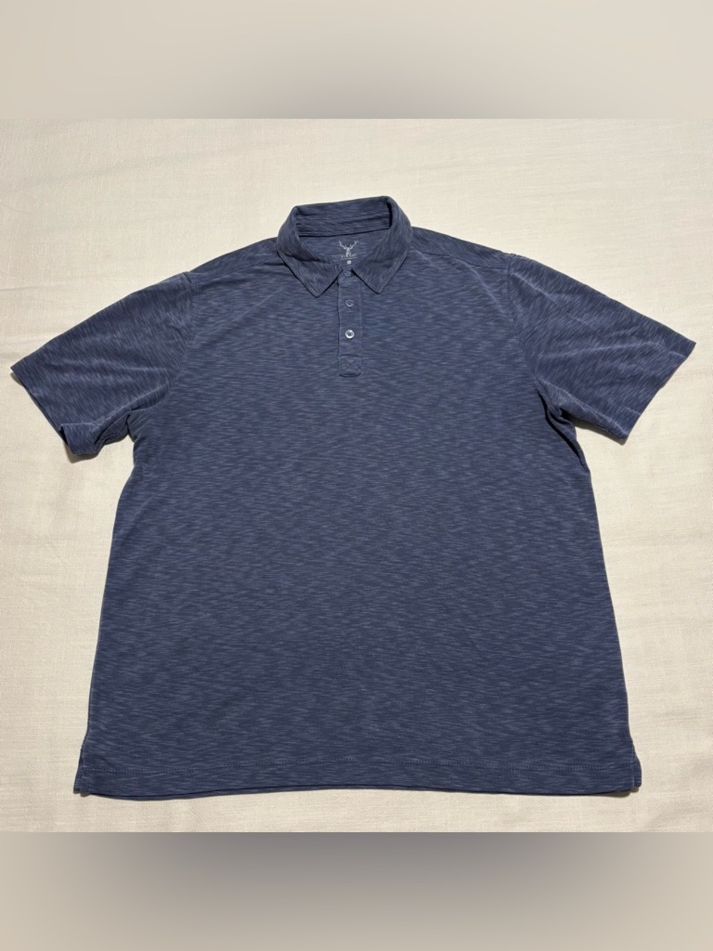 Men’s Nicoby Island Breeze Slub Polo Shirt | Navy Blue | Size Large